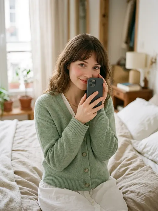 Jade, jeune femme au téléphone rose